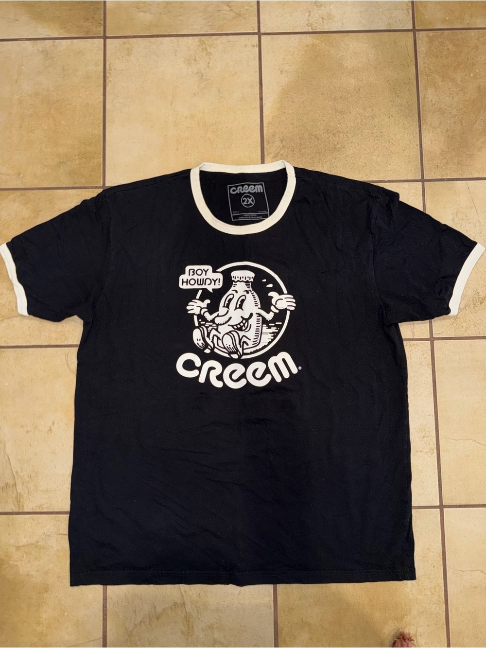 Creem Magazine Boy Howdy! Black Ringer TShirt - Size 2XL